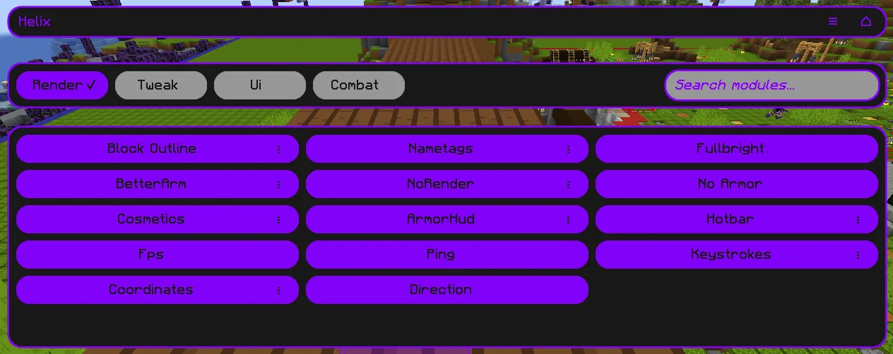 Helix main menu